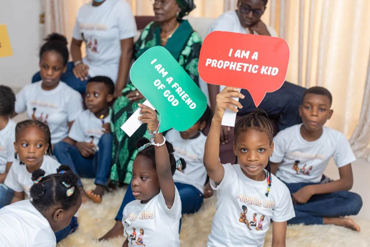 Children celebrating at an event
